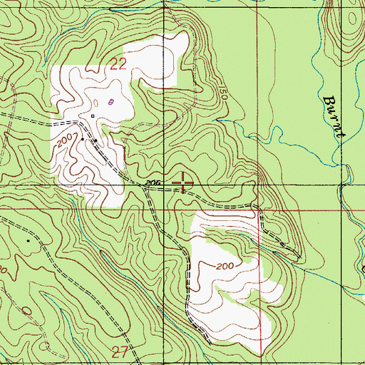 Topographic Map of South Burnt Corn Creek Oil Field, AL