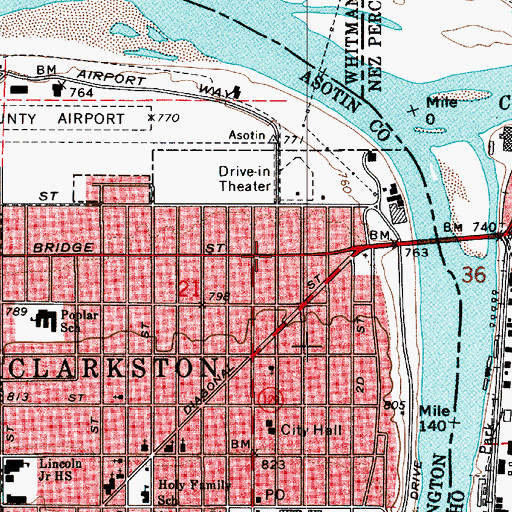Topographic Map of Gateway Square, WA