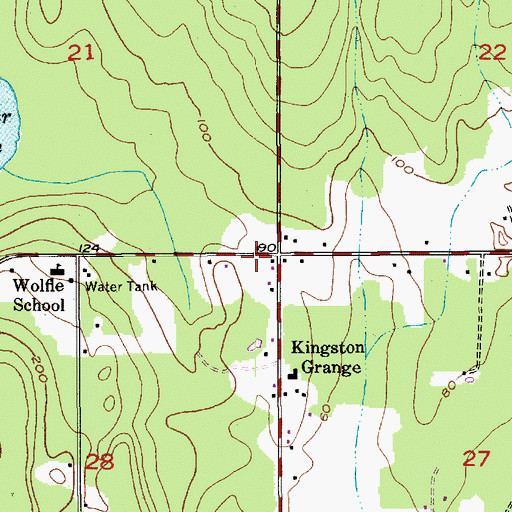 Topographic Map of Georges Corner, WA