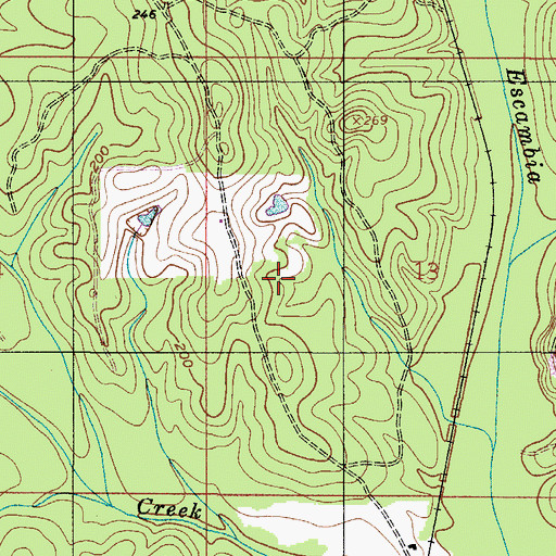 Topographic Map of Wallace Oil Field, AL