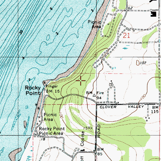 Topographic Map of Joseph Whidbey State Park, WA