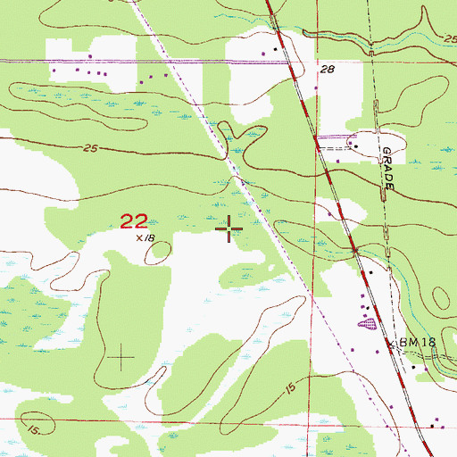 Topographic Map of Bellingrath Gardens Gas Field, AL