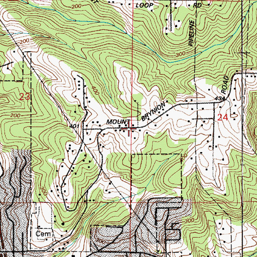 Topographic Map of Mount Brynion, WA