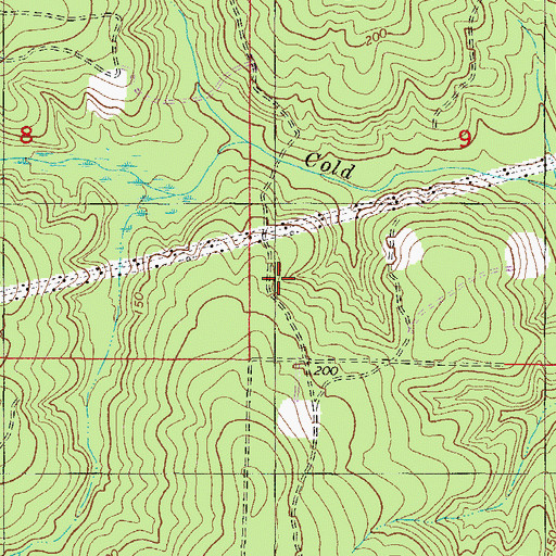 Topographic Map of Cold Creek Oil Field, AL