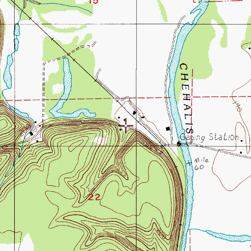 Topographic Map of Meadows, WA