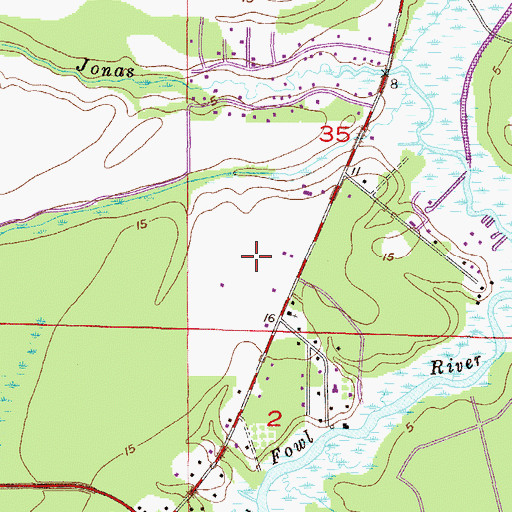 Topographic Map of East Bayou Jonas Gas Field, AL