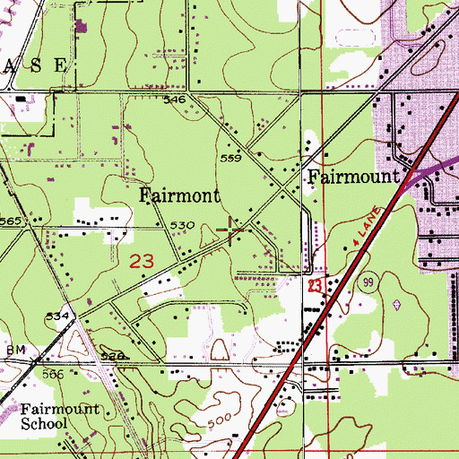Topographic Map of Fairmont, WA