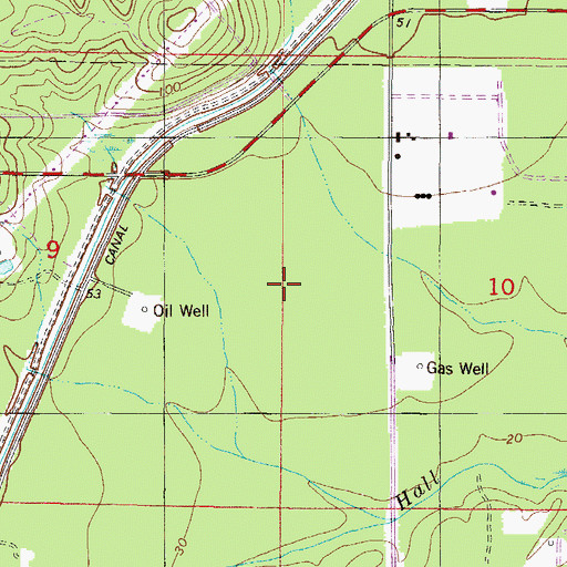 Topographic Map of Hatters Pond Gas Field, AL