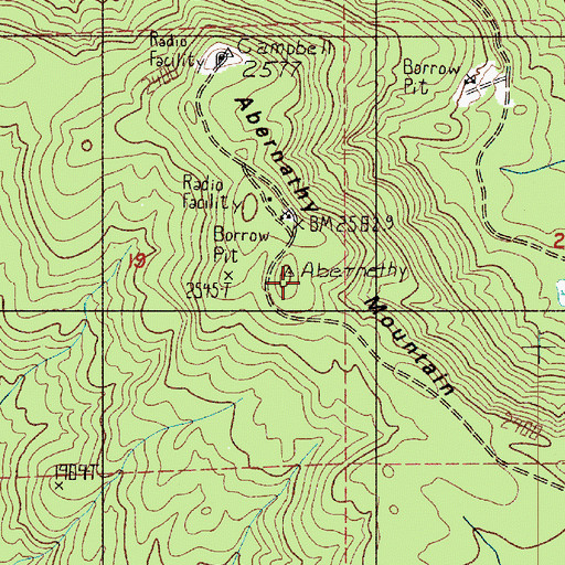 Topographic Map of Abernathy Mountain, WA