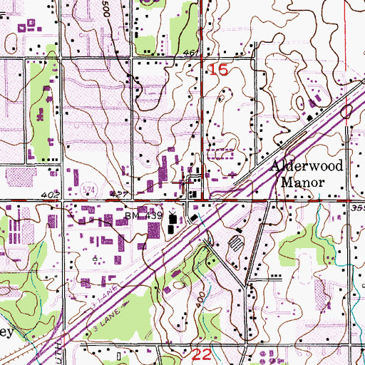 Topographic Map of Alderwood Manor, WA
