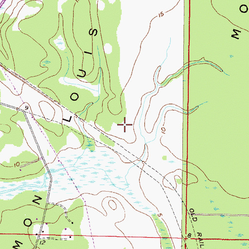 Topographic Map of Mon Louis Island Gas Field, AL