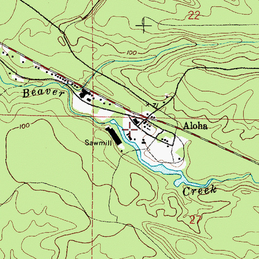 Topographic Map of Aloha, WA