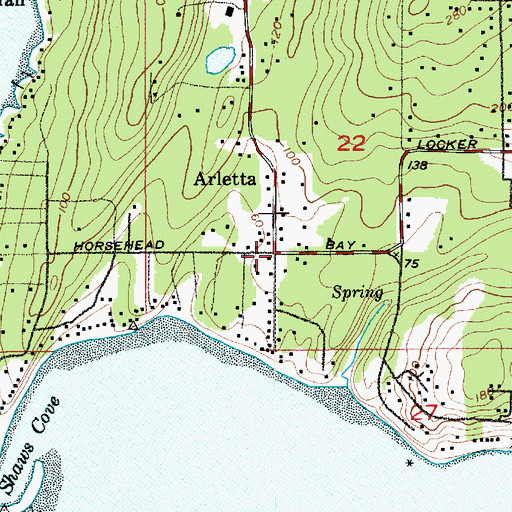 Topographic Map of Arletta, WA