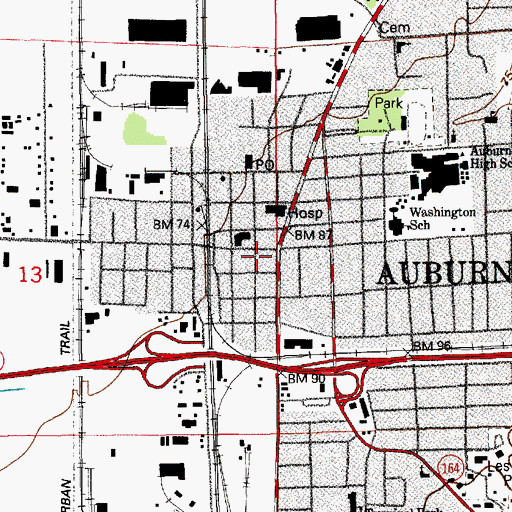 Topographic Map of Auburn, WA