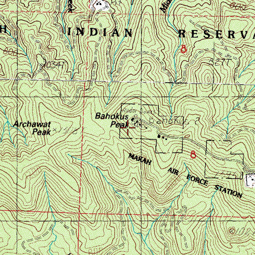 Topographic Map of Bahokus Peak, WA
