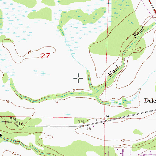Topographic Map of North Bayou Jonas Gas Field, AL