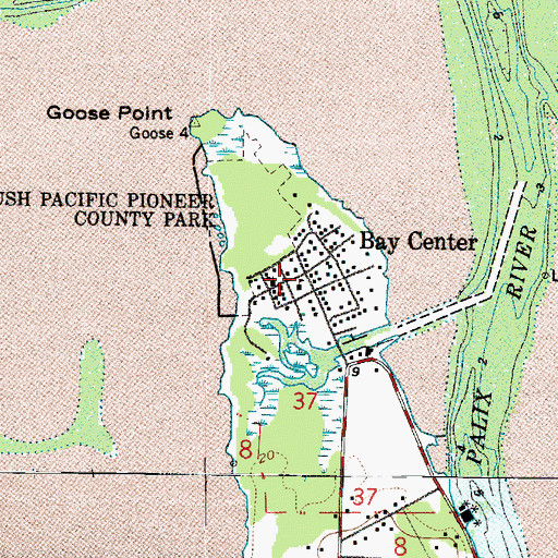 Topographic Map of Bay Center, WA