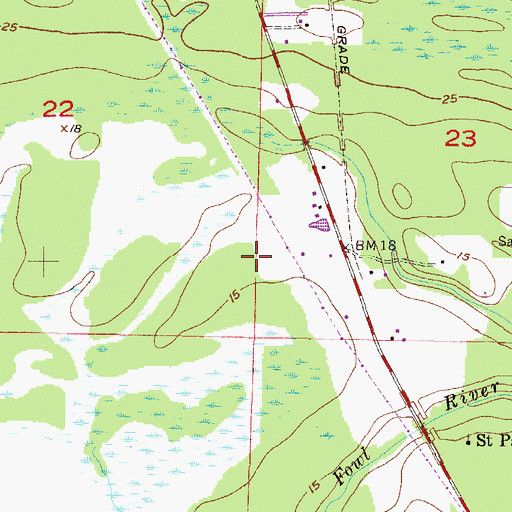 Topographic Map of North Delchamps Gas Field, AL