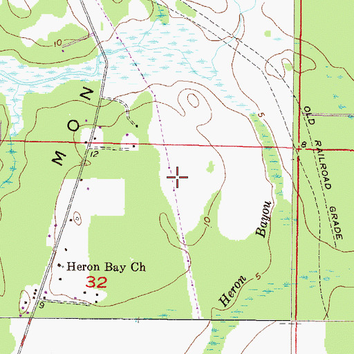 Topographic Map of North Heron Bayou Gas Field, AL