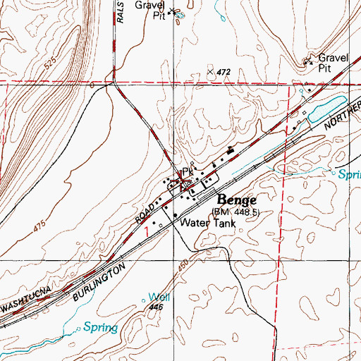 Topographic Map of Benge, WA