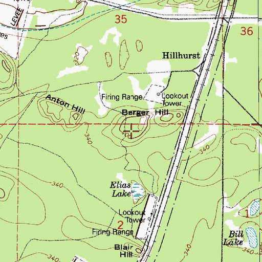 Topographic Map of Berger Hill, WA