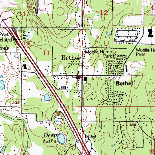 Topographic Map of Bethel, WA