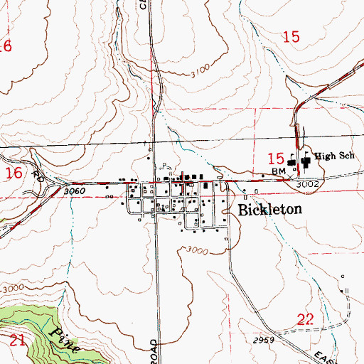 Topographic Map of Bickleton, WA