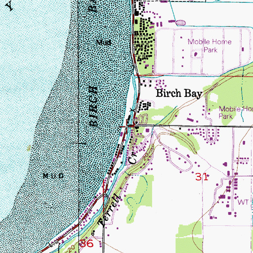 Topographic Map of Birch Bay, WA