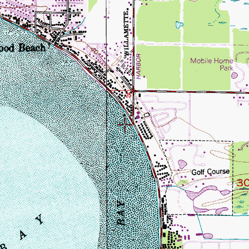Topographic Map of Birch Bay Circle Grange, WA