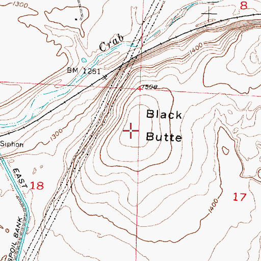 Topographic Map of Black Butte, WA