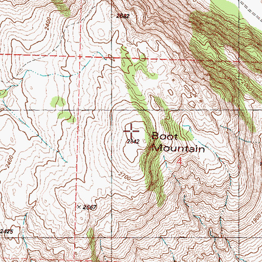 Topographic Map of Boot Mountain, WA