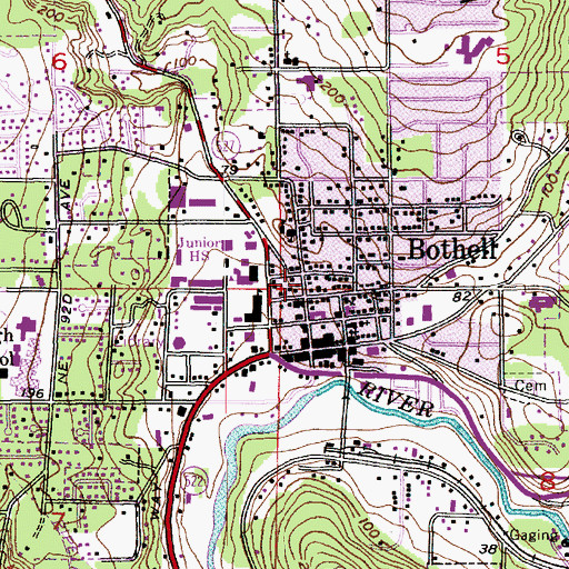 Topographic Map of Bothell, WA