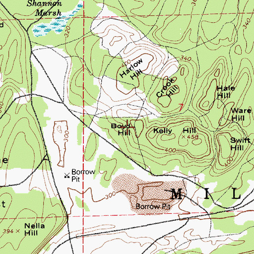 Topographic Map of Boyd Hill, WA