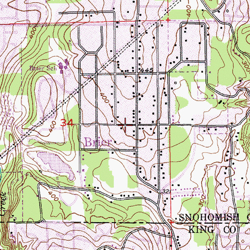 Topographic Map of Brier, WA