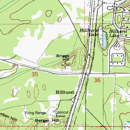 Topographic Map of Briggs Hill, WA