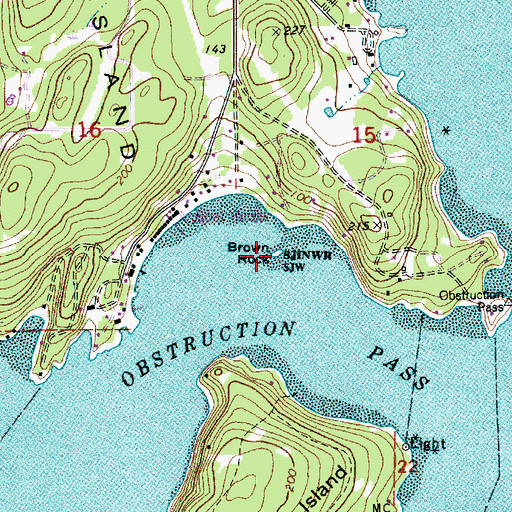 Topographic Map of Brown Rock, WA
