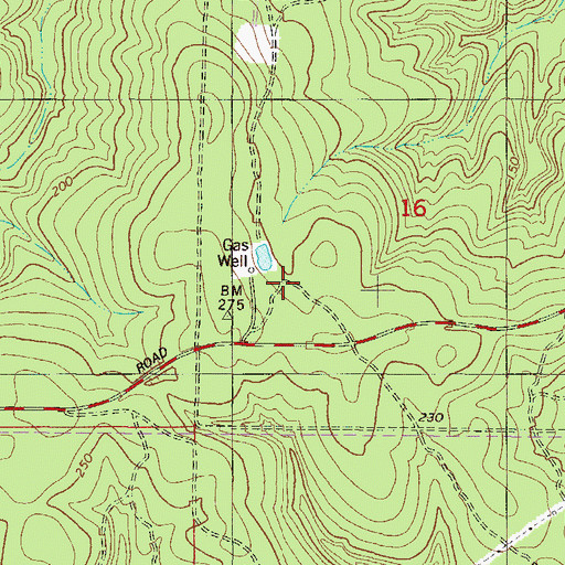 Topographic Map of South Cold Creek Oil Field, AL