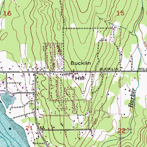 Topographic Map of Bucklin Hill, WA