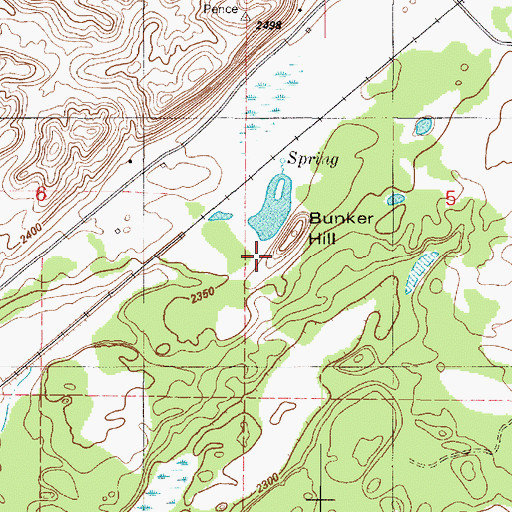 Topographic Map of Bunker Hill, WA