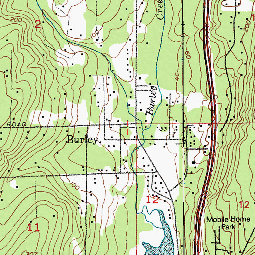 Topographic Map of Burley, WA