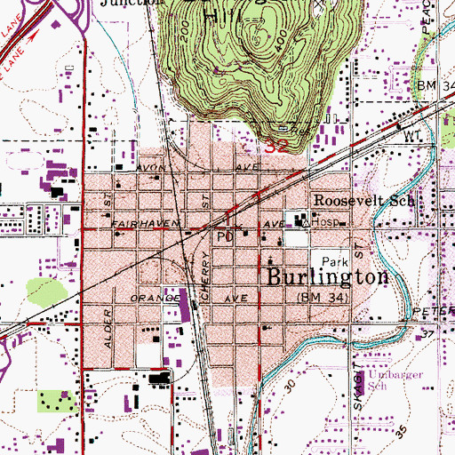 Topographic Map of Burlington, WA