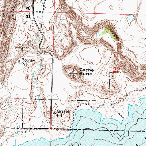 Topographic Map of Cache Butte, WA