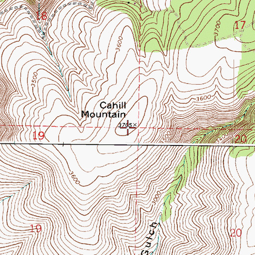 Topographic Map of Cahill Mountain, WA