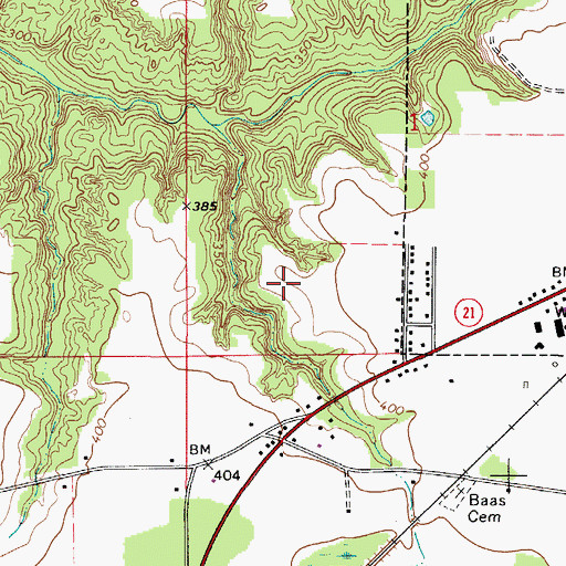 Topographic Map of Frisco City Oil Field, AL