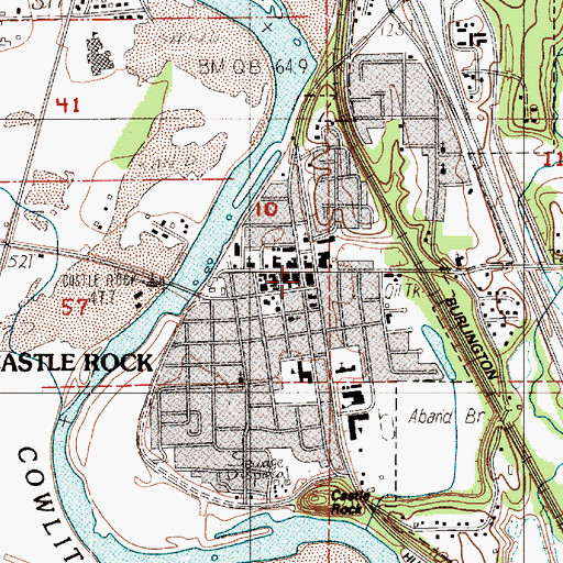 Topographic Map of Castle Rock, WA