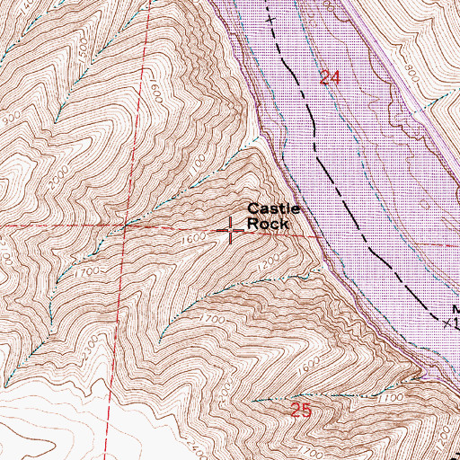 Topographic Map of Castle Rock, WA