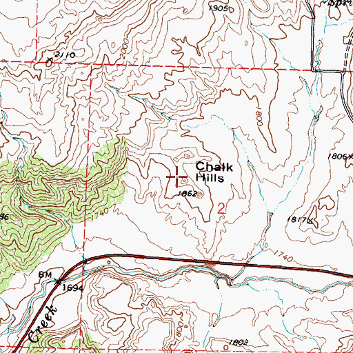 Topographic Map of Chalk Hills, WA