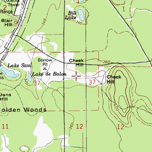 Topographic Map of Cheek Hill, WA