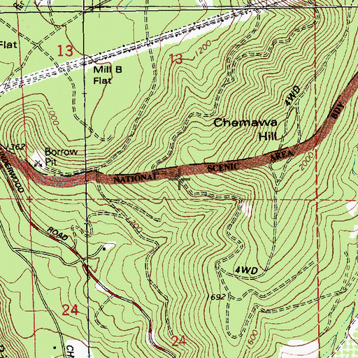 Topographic Map of Chemawa Hill, WA