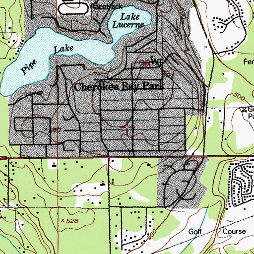 Topographic Map of Cherokee Bay Park, WA